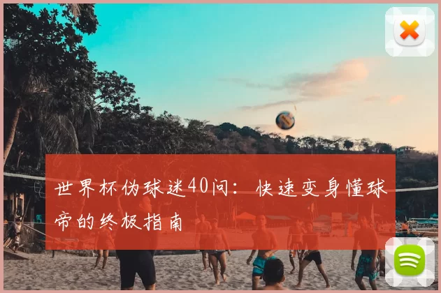 世界杯伪球迷40问:快速变身懂球帝的终极指南
