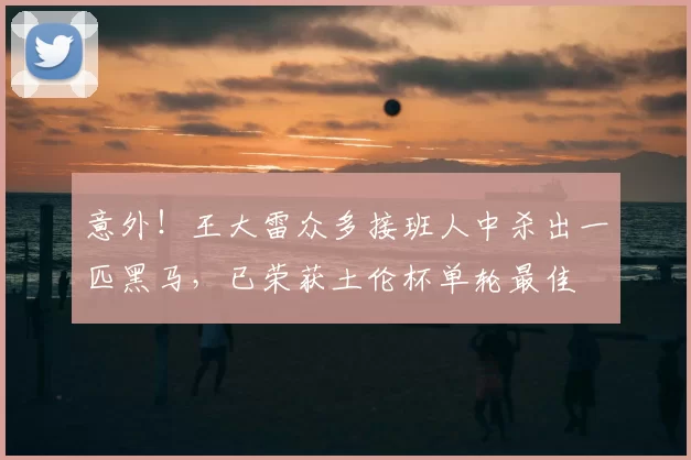 意外!王大雷众多接班人中杀出一匹黑马,已荣获土伦杯单轮最佳